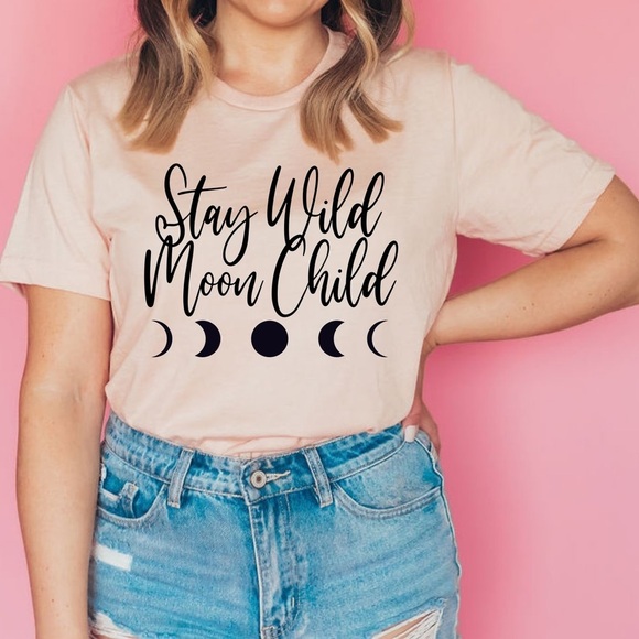 NEW Stay Wild Moon child graphic shirt, S-5X, Gift for her, Sassy Top, Unisex, - Picture 3 of 5